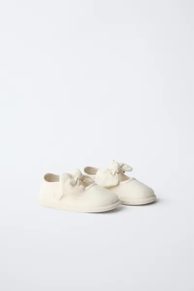 BAREFOOT BALLERINAS WITH BOW, SAND BROWN, 100% рами — фото 2