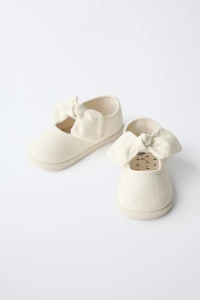 BAREFOOT BALLERINAS WITH BOW, SAND BROWN, 100% рами — фото 6