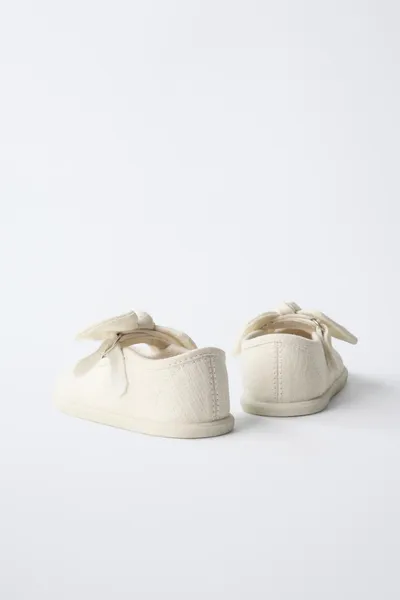 BAREFOOT BALLERINAS WITH BOW, SAND BROWN, 100% рами — фото 7