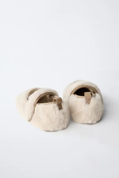 Балетки LINED BAREFOOT, ECRU WHITE, искусственный мех, резина — фото 7