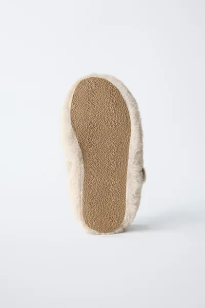Балетки LINED BAREFOOT, ECRU WHITE, искусственный мех, резина — фото 8