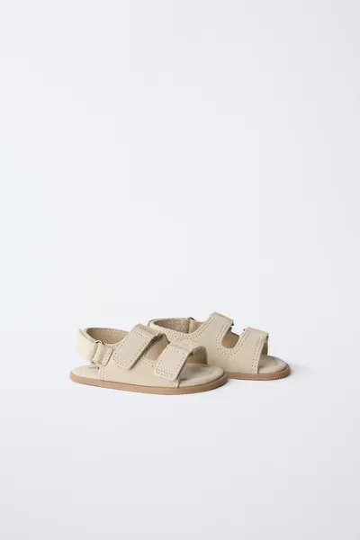 Сандалии BAREFOOT LEATHER с двумя ремешками, SAND BROWN, кожа — фото 2