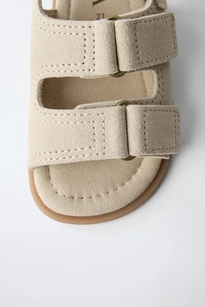 Сандалии BAREFOOT LEATHER с двумя ремешками, SAND BROWN, кожа — фото 4