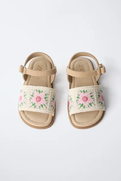 Сандалии BAREFOOT CROCHET, Многоцветные, кожа, кружево — фото 6