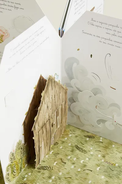 Книга «Три поросёнка» (португальский язык), Многоцветная — фото 5