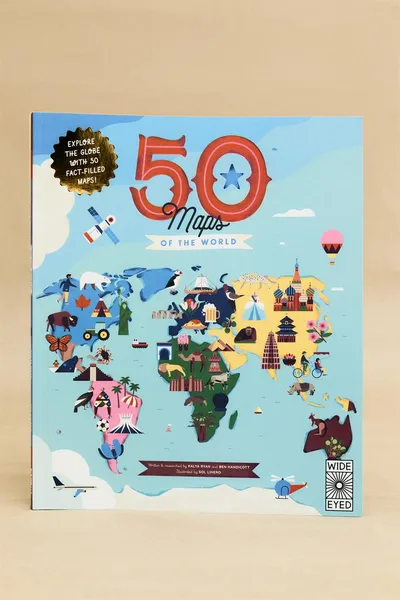 Книга для детей «50 карт мира» (на английском языке), Многоцветная — фото 7