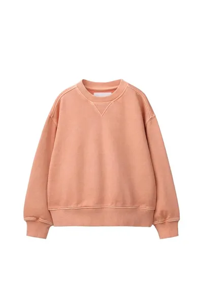 Однотонная свитшот, окрашенная методом garment dye