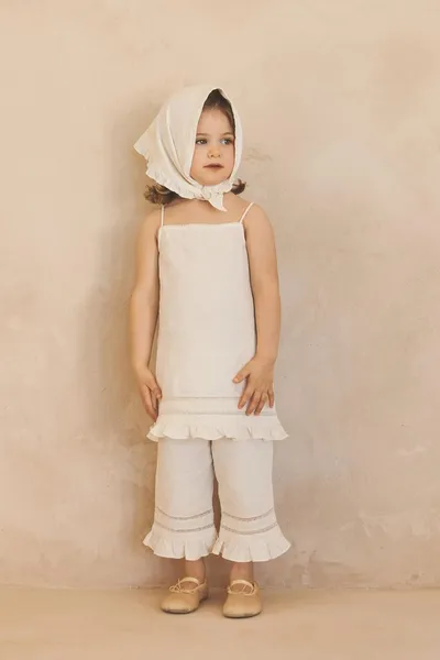 Платье-туника из хлопка и льна, лимитированная серия, 2–5 лет