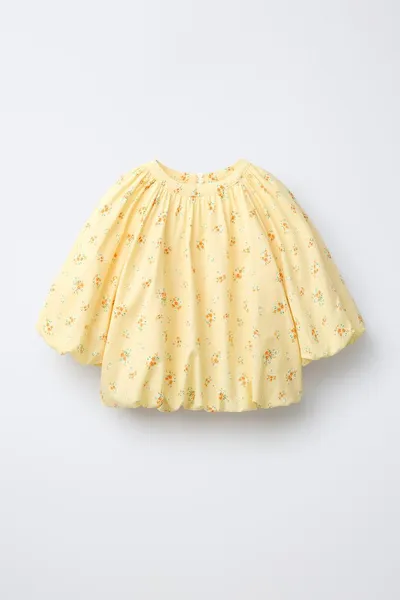 Блуза с пышными рукавами и цветочным принтом PUFF SLEEVE FLORAL PRINT