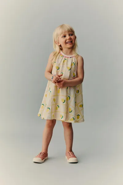CASA LAWA X KIDS Вышитое лимонное платье