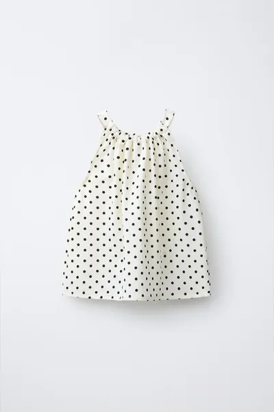 Топ с декольте и принтом в горошек POLKA DOT HALTER NECK