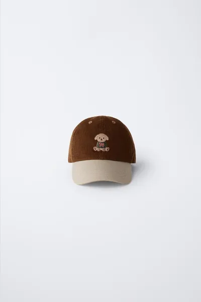 Кепка CORDUROY с вышивкой в виде собаки