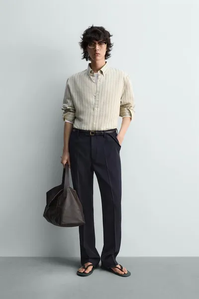 Рубашка в полоску Relaxed Fit