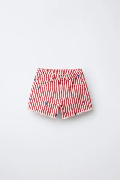 Бермуды MOM FIT из твила с вышивкой в виде рыбы Casa Lawa X для детей