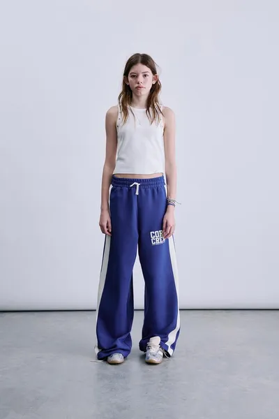 Брюки с боковыми полосками wide-leg