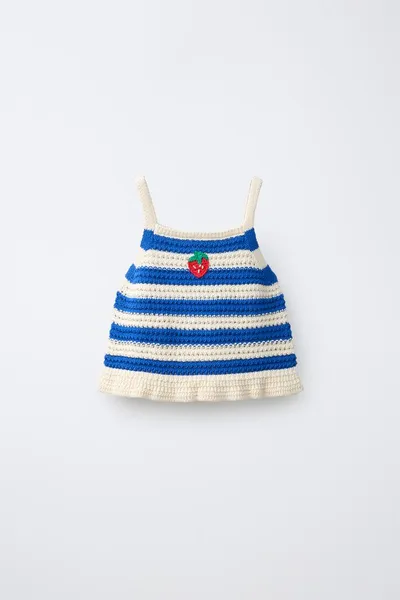 CASA LAWA X KIDS STRAWBERRY KNIT TOP