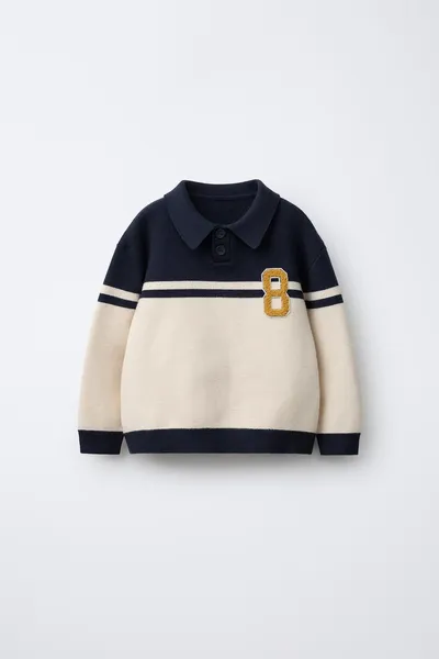 Поло рубашка VARISITY PATCH KNIT