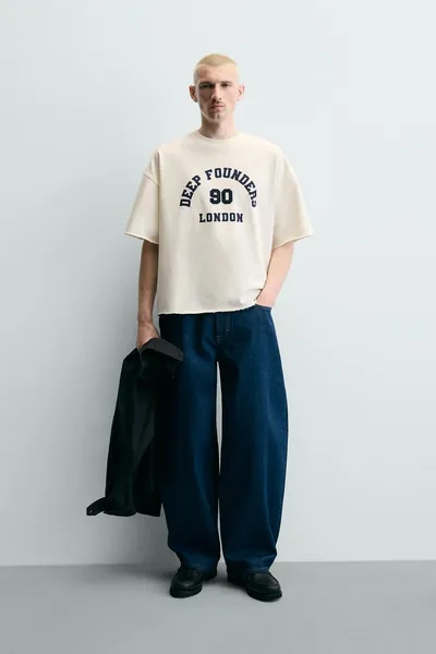 Свитер с номером BOXY FIT, Oyster-white
