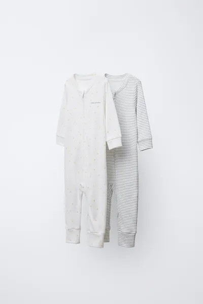 Комплект из двух комбинезонов WARM STRIPED и STAR PRINT со съёмными ножками