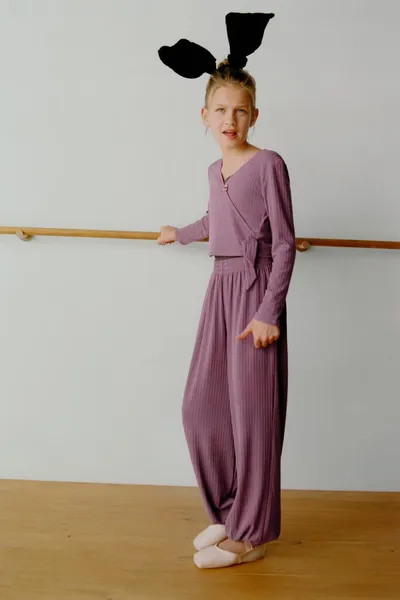 Балетные ребристые брюки-саронг BALLET RIBBED SAROUEL TROUSERS