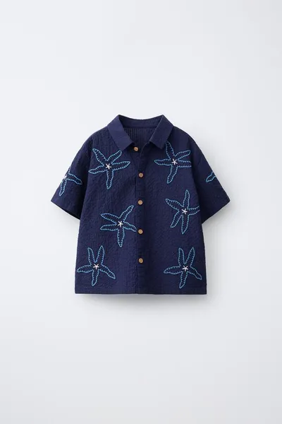 Рубашка EMBROIDERED STAR SEERSUCKER