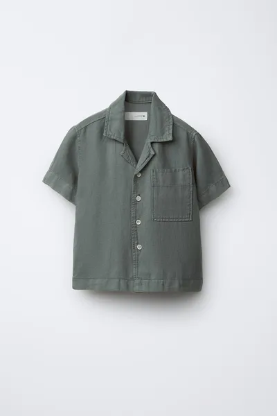 Рубашка FLUID LINEN BLEND BOWLING